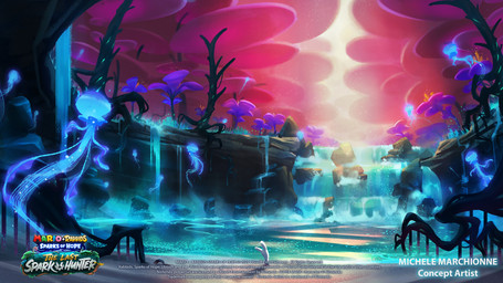 ambiguous_anthro ambiguous_feral ambiguous_gender anthro beach blue_body copyright_symbol day feral flower flying forest group light long_ears outside plant pond purple_flower rock standing sunlight symbol text title tree waterfall white_body year michele_marchionne mario_plus_rabbids_sparks_of_hope nintendo raving_rabbids rayman_(series) ubisoft aquatic cnidarian jellyfish lagomorph mammal medusozoan rabbid 16:9 2023 4k absurd_res adobe_photoshop_(artwork) artist_name colored digital_drawing_(artwork) digital_media_(artwork) english_description english_text hi_res lighting official_art shaded widescreen