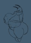 antennae_(anatomy) anthro big_breasts big_butt blue_background bouncing_breasts breasts butt crossgender curvy_figure erect_nipples female hand_on_breast huge_breasts huge_butt neck_tuft nipples simple_background solo thick_thighs tuft voluptuous nauiho bug_fables moonsprout_games leif_(bug_fables) arthropod geometer_moth insect lepidopteran moth 2d_animation animated digital_drawing_(artwork) digital_media_(artwork) short_playtime sketch