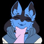 anthro clothing collar eyeliner female fluffy happy holding_chin humanoid_hands jacket lipstick makeup smile solo topwear ketzel99 nintendo pokemon j0lt ych_(character) canid canine generation_4_pokemon lucario mammal pokemon_(species) 1:1 alpha_channel trans_(lore) trans_woman_(lore)