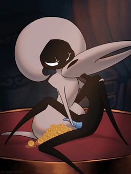 anthro duo egg featureless_feet featureless_hands feet female female/female hand_on_shoulder mouthless nude oviposition ovipositor weaselpuss hollow_knight:_silksong hollow_knight_(franchise) team_cherry hornet_(hollow_knight) lace_(hollow_knight:_silksong) arthropod insect 2d_animation 3:4 animated frame_by_frame hi_res