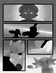 black_and_white blizzard_(weather) comic death dialogue eeveelution english_text feral generation_3_pokemon generation_4_pokemon glaceon greyscale hi_res male monochrome nintendo pokemon pokemon_(species) salamence snow tderek99 text weavile winter