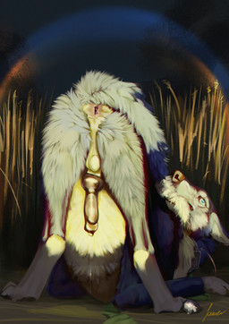 animal_genitalia animal_penis anus ass_up balls blue_eyes butt canine_genitalia canine_penis digitigrade erection feral flashlight genitals knot knotted_penis male night penis presenting presenting_anus presenting_hindquarters raised_tail solo tail fokker_(artist) canid canine canis mammal wolf absurd_res hi_res