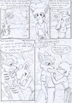 angry anthro belt black_and_white border bottomwear canid canine clothing comic confusion dasyuromorph destroyed_vehicle destruction dialogue dot_eyes duo english_text explosion eyes_closed falling female field hair hand_on_head hitting hitting_another kitfox-crimson looking_at_viewer male mammal marsupial monochrome novus_(kitfox-crimson) onomatopoeia open_mouth outside_border pants pockets recently_extinct_species rumour_(kitfox-krimson) shirt sketch smoke sound_effects stolen_generation tank_top text thylacine topwear