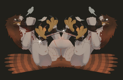 4_toes anthro arm_tuft bdsm beak beak_closed beak_tied bondage bound bound_beak bound_snout breath brown_background brown_eyes brown_tail clone crotch_tuft elbow_tuft feathered_tail feathers feet grey_beak hands_tied legs_tied male mouth_closed multicolored_beak scutes simple_background snout_tied solo tail tan_body tan_feathers toes tuft two_tone_beak yellow_beak yellow_feet yellow_scutes buteoposting accipitrid accipitriform avian bird buteo chickenhawk red-tailed_hawk 2026 full-length_portrait hi_res portrait