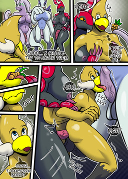 anal anthro balls beak beak_fetish beak_play beak_sex beakjob berry breasts food force_feeding forced fruit genitals group gynomorph humanoid_genitalia humanoid_penis intersex intersex/male male male_penetrated oral penetration penis plant sex transformation winged_arms wings crshrckart nintendo pokemon dewey_(derpydewey) avian generation_2_pokemon generation_5_pokemon generation_6_pokemon goodra legendary_pokemon lugia pokemon_(species) scolipede absurd_res comic hi_res