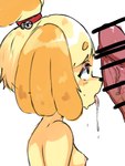 anthro bodily_fluids breasts drooling duo female floppy_ears genitals heart_eyes heart_symbol imminent_fellatio imminent_oral male male/female nipples penis saliva keminoai_omi animal_crossing nintendo isabelle_(animal_crossing) canid canine canis domestic_dog mammal shih_tzu toy_dog 3:4 censored hi_res