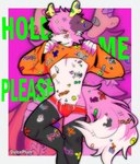 anthro antlers beaten black_clothing black_footwear black_socks blush bulge clothing clothing_pull femboy fluffy fluffy_tail footwear fur hoodie horn letters long_socks male pink_body pink_fur red_clothing red_underwear shy size_difference slim smaller_male socks solo stickers_on_body tail toony topwear underwear dulceplum canid canine deer hybrid mammal chromatic_aberration digital_drawing_(artwork) digital_media_(artwork) hi_res shaded