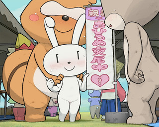 3_fingers anthro arms_bent balls belly bent_legs big_tail black_nose blue_bottomwear blue_clothing blue_skirt blush bodily_fluids booth boots bottomwear brown_body brown_fur clothed clothing countershading eyeless facial_markings featureless_feet feet female fingers footwear fully_clothed fur genitals gesture glistening glistening_nose grass grey_body grey_fur group hand_gesture hand_on_shoulder hat head_markings headgear headwear heart_symbol loli long_ears male male/female markings mask_(marking) multicolored_body multicolored_fur nude open_mouth orange_body orange_fur outside penis plant red_boots red_clothing red_footwear shadow shoes sign size_difference skirt smile sperm_cell sweat tail tan_body tan_fur text thumbs_up tongue two_tone_body two_tone_fur vulva white_body white_fur young young_anthro henk maina-chan my_number_mascot ambiguous_species canid canine lagomorph leporid mammal rabbit raccoon_dog tanuki 2022 5:4 censored japanese_text mosaic_censorship shaded translation_request