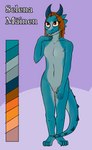 anthro blue_horn breasts countershade_torso countershading featureless_breasts female genitals hair horn nude orange_eyes orange_hair pink_pussy pussy simple_background small_breasts smile solo tail teal_body teal_scales flawedspirit mythology selena_(flawedspirit) dragon mythological_creature mythological_scalie scalie 2022 digital_media_(artwork) hi_res model_sheet