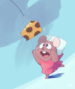 4_fingers anthro biped brown_body cheese chibi clothed clothing dairy_products fingers food solo walking hikari_gamba gamba_no_bouken gamba_no_bouken_(series) chuuta mammal mouse murid murine rodent 2023 hi_res