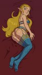 big_butt blonde_hair blush breasts butt clothed clothing female green_eyes hair humanoid_pointy_ears long_hair looking_at_viewer not_furry pointy_ears solo underwear pears_(artist) breath_of_the_wild nintendo the_legend_of_zelda princess_zelda humanoid hylian 2023 hi_res