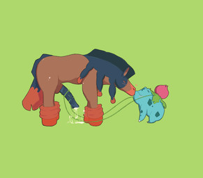 ambiguous_fluids animal_genitalia animal_penis bodily_fluids cum cum_string duo equine_genitalia equine_penis erection female feral feral_on_feral genital_fluids genitals kiss_on_lips kissing male male/female penis sex vinejob duckypochoclo nintendo pokemon equid equine generation_1_pokemon generation_7_pokemon ivysaur mammal mudsdale pokemon_(species) hi_res sketch