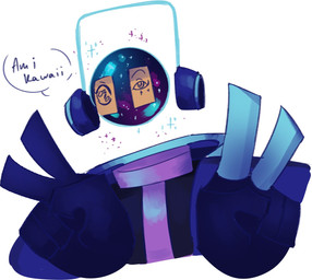 asking asking_viewer big_hands close-up clothed clothing dialogue disc_jockey disembodied_head drawing_(object) drawing_in_a_drawing electronics for_a_head gesture hand_gesture headgear headphones jacket looking_at_viewer male not_furry orb paper partial_speech_bubble pose question round_head shirt simple_background solo space sparkles talking_to_viewer text topwear v_sign white_background yes-no_question logicthelog no_straight_roads dj_subatomic_supernova humanoid object_head 2020 english_text half-length_portrait hi_res portrait