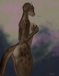 anthro breast_squeeze breasts butt female honk non-mammal_breasts solo squeezing text tongue tongue_out antira bethesda_game_studios microsoft skyrim the_elder_scrolls argonian scalie english_text hi_res