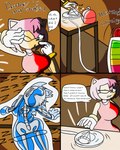 4:5 absurd_res amy_rose anthro big_breasts breasts chaos_emerald clothing comic dezmine21 digital_media_(artwork) electricity english_text eulipotyphlan female fur gem gloves green_eyes hair handwear hedgehog hi_res huge_breasts mammal open_mouth pink_body sega simple_background solo sonic_the_hedgehog_(series) text thick_thighs wide_hips