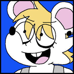 alternative_fashion anthro blonde_hair blue_background buckteeth clothing ear_piercing eyeliner female female_anthro fur hair makeup open_mouth open_smile piercing punk round_ears shirt simple_background smile solo tank_top teeth topwear white_body white_fur freoncat normalsville pepsi_(normalsville) mammal mouse murid murine rodent 1:1 2025 bust_portrait colored english_description flat_colors icon low_res portrait