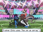absurd_res anthro balls baseball_cap big_penis black_sclera blue_body blue_scales bottomless bottomless_anthro bottomless_male butt clenched_teeth clothed clothing crouching curved_horn dialogue duo english_text enko_(mrt0ony) erection exhibitionism fangs femboy generation_5_pokemon genitals grey_body grey_scales hair hat headgear headwear hi_res horn huge_penis humanoid_genitalia humanoid_penis hyper hyper_genitalia hyper_penis kobold legwear male male/male markings mrt0ony nintendo one_eye_closed open_mouth open_smile penis pokemon pokemon_(species) purple_hair scales scrafty smile speech_bubble spots spotted_body spotted_scales stockings teeth text white_hair wide_eyed yellow_sclera