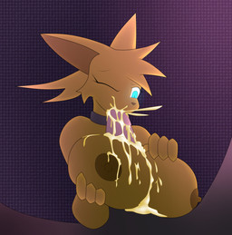 4_fingers anthro areola big_breasts big_eyes big_penis blue_eyes bodily_fluids breast_play breasts brown_body brown_fur brown_hair brown_nipples brown_nose collar cum cum_in_mouth cum_inside cum_on_breasts cum_on_penis duo erect_nipples erection excessive_cum excessive_genital_fluids faceless_character faceless_male fellatio female female_penetrated fingers fur genital_fluids genitals glowing glowing_eyes hair hand_on_breast huge_breasts male male/female male_penetrating male_penetrating_female nipples nude one_eye_closed oral oral_penetration orgasm penetration penile penis pupils sex slit_pupils solo_focus text titfuck r-mk domestic_cat felid feline felis mammal 2015 digital_media_(artwork) english_text hi_res