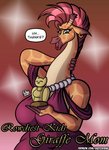 anthro award big_breasts breasts clothed clothing dialogue ear_piercing ear_ring english_text female giraffe giraffe_mom giraffid hi_res jewelry mammal mature_anthro mature_female necklace piercing ring_piercing sketchybug solo text trophy