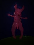 anthro balls double_ear fur genitals knot leoprid male penis red_body red_eyes red_fur red_goo simple_background solo aujko alien goo_creature goo_humanoid humanoid lagomorph leporid mammal rabbit digital_drawing_(artwork) digital_media_(artwork)