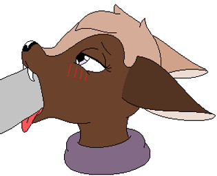 anthro disembodied_head disembodied_penis duo fellatio female genitals male oral oral_penetration penetration penile penis sex solo_focus demonichunny mammal moschid aliasing digital_media_(artwork) low_res