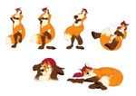 anthro anthro_to_inanimate breasts brown_body brown_fur cleavage clothed clothing costume covering covering_breasts covering_self fabric female frozen_expression fur fursuit fursuit_transformation gloves hair handwear inanimate_transformation long_hair navel nude orange_body pose red_hair simple_background solo transformation white_background white_body white_fur fayv canid canine fox mammal