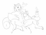 4_ears anthro anus female flat_chested fur genitals hookah lounging multi_ear nude pillow presenting presenting_pussy pussy relaxing simple_background smoking solo spread_legs spreading white_background halbean guild_wars purna_whitewillow charr felid mammal hi_res monochrome