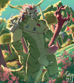 abs anthro armlet balls biceps bone bone_mask erection forearm_muscles foreskin forest forest_background genitals glans humanoid_genitalia humanoid_penis looking_at_viewer male mask muscular muscular_anthro muscular_male nature nature_background non-mammal_balls nude pecs penis plant quads skull skull_accessory skull_mask solo staff tail trapezius tree v-cut vein veiny_penis unwugi terraria witch_doctor_(terraria) lihzahrd lizard lizardman reptile scalie hi_res