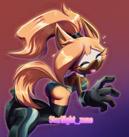 anthro big_breasts big_butt black_clothing black_gloves black_handwear black_legwear black_nose black_thigh_highs blue_clothing blue_footwear blue_leotard blue_shoes breasts brown_body brown_fur butt clothing eyelashes eyes_closed female footwear fur gloves gradient_background handwear legwear leotard open_mouth purple_background red_background shoes simple_background snaggle_tooth solo tan_body tan_fur thick_thighs thigh_highs wide_hips starliightzone idw_publishing sega sonic_the_hedgehog_(comics) sonic_the_hedgehog_(idw) sonic_the_hedgehog_(series) whisper_the_wolf canid canine canis mammal wolf hi_res