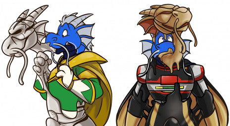 bulge cape clothing corruption drone latex male mind_control spielvan transformation werewolfaboo mythology super_sentai dragon mythological_creature mythological_scalie scalie