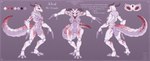 4_fingers 4_toes antennae_(anatomy) anthro biped breasts chest_tuft claws exoskeleton feet female fingers genitals long_tail looking_at_viewer markings nipples non-mammal_breasts non-mammal_nipples nude open_mouth purple_eyes pussy simple_background solo standing tail teeth teeth_showing text toe_claws toes tongue tuft white_body white_exoskeleton labyart paledrake a'icul_(paledrake) arthropod fret'yus insect reptile scalie 2022 absurd_res digital_media_(artwork) english_text hi_res model_sheet