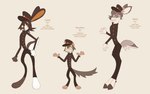 anthro biped brown_body brown_fur clothed clothing fangs fur group male standing teeth text trio uniform conditional_dnp labbit_(artist) deer dormouse lagomorph leporid mammal moschid musk_deer rabbit rodent english_text hi_res model_sheet