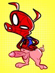 anthro balls big_butt butt genitals male penis short_stack solo thick_thighs toony dizzysauce_nsfw marvel spider-ham_(character) domestic_pig mammal suid suina sus_(pig) 3:4 absurd_res hi_res