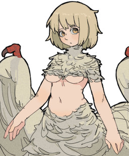 5_fingers bangs blonde_hair breasts claws eyelashes feathers female female_taur fingers front_view hair light_body light_skin navel simple_background solo under_boob white_background pantsu-ripper delicious_in_dungeon falin_touden chimera chimera_taur humanoid_taur taur 2024 digital_drawing_(artwork) digital_media_(artwork) hi_res portrait