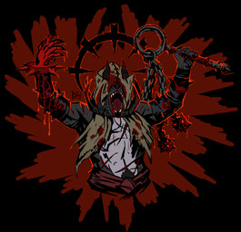 5_fingers anthro arm_scar arm_wraps black_background black_body black_fur blood blood_drip blood_from_mouth blood_in_mouth blood_on_arm blood_on_clothing bodily_fluids bracelet chest_scar claws clothed clothed_anthro clothed_male clothing covered_eyes dripping finger_claws fingers fur fusion gradient_background grey_body grey_fur holding_object holding_weapon horn iron_crown_(darkest_dungeon) jewelry male male_anthro markings muscular muscular_anthro muscular_male scar simple_background solo spiked_bracelet spikes stress teeth_showing weapon wounded wraps duskhound_(artist) darkest_dungeon mythology duskhound flagellant_(darkest_dungeon) canid canid_demon canine canis demon hellhound mammal mythological_canine mythological_creature werecanid werecanine werecreature werewolf wolf 2025 absurd_res cel_shading digital_drawing_(artwork) digital_media_(artwork) english_description half-length_portrait hi_res portrait shaded signature smaller_version_at_source