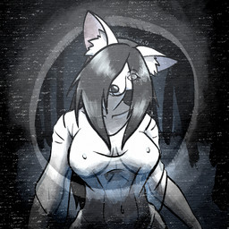anthro black_hair breasts clothed clothing female fur hair horror_(theme) nipple_outline solo white_body white_fur galluslewds18 dead_by_daylight the_ring sadako_yamamura canid canine fennec_fox fox mammal true_fox