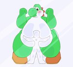 against_surface ambiguous_gender anthro arms_bent belly belly_smother belly_squish big_belly big_dom_small_sub big_tail blush boots clothing dominant duo face_squish footwear half-closed_eyes happy hug huge_belly huge_tail huge_thighs hugging_belly larger_ambiguous looking_down_at_another male male/male narrowed_eyes on_glass overweight rear_view shoes size_difference smaller_ambiguous smothering spikes squish standing tail thick_thighs thigh_squish tiptoes sugar_but_nsfw mario_bros nintendo dinosaur green_yoshi human mammal prehistoric_species reptile scalie yoshi colored_sketch digital_drawing_(artwork) digital_media_(artwork) hi_res sketch