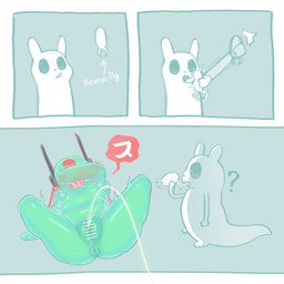 ambiguous_gender antennae_(anatomy) anus big_nipples biped bipedal_feral black_eyes blush blush_lines bodily_fluids border breasts butt butt_from_the_front censor_bar censored_genitalia censored_vulva covering covering_face darkened_anus darkened_genitalia darkened_vulva directional_arrow duo ejaculation female female_humanoid feral genital_fluids genitals glistening glistening_anus glistening_body glistening_genitalia glistening_vulva grabbing grey_background hands-free ineffective_censorship licking looking_at_another lying navel nipples nude nude_ambiguous nude_female nude_feral nude_humanoid on_back open_mouth outside_border peeing plump_labia puffy_anus question_mark saliva saliva_string simple_background sitting slightly_chubby slightly_chubby_female slightly_chubby_humanoid spontaneous_ejaculation spontaneous_urination spread_legs spreading surprised tail teal_anus teal_body teal_breasts teal_nipples teal_vulva text tongue tremble_spikes urine urine_stream vaginal_fluids vaginal_squirting vulva white_body white_border neotrinya rain_world videocult looks_to_the_moon_(rain_world) survivor_(rain_world) humanoid iterator_(rain_world) neuron_fly slugcat 1:1 2025 absurd_res censored chinese_description comic digital_drawing_(artwork) digital_media_(artwork) english_text hi_res