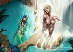 arm_fins bathing blonde_hair duo female female/female fin fingering fingering_self hair hip_fins long_hair markings masturbation mole_(marking) partially_submerged pool shower showering split_form spying swimming vaginal vaginal_fingering voyeur water waterfall waterfall_shower sayuridrawss league_of_legends metroid nintendo riot_games tencent nami_(lol) samus_aran human humanoid mammal marine merfolk hi_res