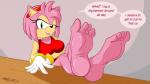 5_fingers 5_toes accessory anthro barefoot breasts clothing dialogue dress feet female fingers foot_focus gloves green_eyes hair_accessory hairband handwear humanoid_feet humanoid_hands jewelry plantigrade soles solo text toes nasiri_(artist) sega sonic_the_hedgehog_(series) amy_rose eulipotyphlan hedgehog mammal 16:9 english_text hi_res signature widescreen