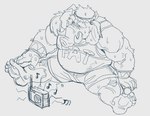 anthro belly bodily_fluids bottomwear clothing humanoid_hands male overweight overweight_male shirt shorts sitting solo sweat text text_on_clothing text_on_shirt text_on_topwear topwear huynhduyad14 fat_hoodie meme_clothing animal_humanoid elephant elephantid humanoid mammal mammal_humanoid mammoth mammoth_humanoid prehistoric_species proboscidean proboscidean_humanoid 2022 hi_res meme sketch