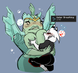 2_horns 3_toes 4_fingers age_difference anthro anthro_on_anthro areola barefoot bent_arm bent_leg big_areola big_breasts big_butt biped black_clothing black_eyebrows black_heart black_shirt black_topwear blue_background blush blush_lines blushing_profusely bodily_fluids bottomwear breast_grab breast_play breast_suck breasts bubble butt clothed clothed_anthro clothed_male clothing crown dress duo eyebrows eyelashes feet female fingers floppy_ears fully_clothed fully_clothed_anthro fully_clothed_male fur glistening glistening_bubble glistening_eyes green_areola green_body green_breasts green_clothing green_dress green_heart green_lips green_nipples half-closed_eyes hand_on_another's_breast hand_on_breast hands_on_another's_back hands_on_back headgear heart_symbol hearts_around_head horn huge_areola huge_breasts humanoid_hands interspecies iris larger_female light_body light_fur lips long_eyelashes looking_aside looking_pleasured male male/female mature_anthro mature_female membrane_(anatomy) monotone_background motion_lines motion_outline multicolored_bottomwear multicolored_clothing multicolored_horn narrowed_eyes nipples no_pupils non-mammal_breasts non-mammal_nipples number older_female on_one_leg pants partially_clothed partially_clothed_anthro partially_clothed_female pink_blush plantigrade red_heart red_sclera shirt simple_background size_difference smaller_male snout standing sucking sweat sweatdrop tan_sclera text text_box thick_lips three-quarter_view toes topwear two_tone_bottomwear two_tone_clothing two_tone_horn two_tone_pants webbed_hands white_body white_ears white_fur white_text wide_hipped_anthro wide_hipped_female wide_hips younger_male gr3en_be4n image_comics invincible_(image_comics) queen_aquaria atlantean bovid caprine fish goat mammal marine 2025 digital_drawing_(artwork) digital_media_(artwork) english_text