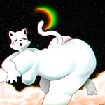 3d_effect 3d_glasses ambiguous_gender anthro ass_up bedroom_eyes bent_over big_breasts big_butt breasts butt cat_tail cellulite cloud curvy_figure eyewear female glasses half-closed_eyes huge_butt larger_ambiguous looking_back lying moon narrowed_eyes on_front open_mouth overweight paws raised_foot raised_tail seductive size_difference solo space star tail thick_thighs tongue voluptuous wide_hips torartlol celestial_being deity domestic_cat felid feline felis mammal 1:1 absurd_res hi_res