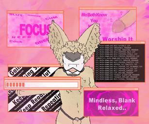 abstract_background anthro bodily_fluids chastity_belt chastity_cage chastity_cage_only chastity_device chastity_device_only chastity_strap chest_tuft command dirty_talk downloading encouragement eyes_closed flat_chastity_cage fluffy fluffy_hair genitals hair humanoid_genitalia hypnosis hypnosis_fetish inner_ear_fluff loading_bar long_ears machine male mind_control nude pink_background pop-up screen screen_face sexist_slur simple_background slur solo spiral spiral_background text tongue tongue_out tuft wearing_chastity_cage wearing_chastity_device twtastic twtastic_(character) canid canine fennec_fox fox humanoid mammal protogen true_fox 6:5 english_text