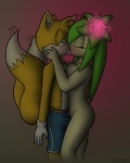 anthro blush breasts clothed clothing duo erection erection_under_clothing female female_on_anthro humanoid_on_anthro interspecies kissing male male/female male_on_humanoid nude plant tail knownvortex sega sonic_the_hedgehog_(series) sonic_x cosmo_the_seedrian miles_prower canid canine elemental_creature flora_fauna fox humanoid mammal seedrian