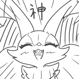 1-bit :3 ambiguous_anthro ambiguous_gender anthro arm_tuft blush cheek_tuft cjk_character eyebrows eyelashes eyes_closed facial_tuft front_view inner_ear_fluff motion_lines open_:3 open_mouth open_smile pointy_ears prick_ears radial_speed_lines shoulder_tuft simple_background smile solo speed_lines text thick_eyelashes tongue tuft white_background sankoh_test nintendo pokemon braixen canid generation_6_pokemon mammal pokemon_(species) 1:1 2026 aliasing binary_drawing bust_portrait digital_drawing_(artwork) digital_media_(artwork) hi_res japanese_description monochrome portrait translated