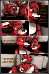 3d_(artwork) absurd_res animatronic anthro big_breasts binocszoomx10 black_border border breasts canid canine crossgender digital_media_(artwork) duo english_text female five_nights_at_freddy's fox foxy_(fnaf) hi_res machine male male/female mammal nipples robot scottgames selfcest shocked_expression smile source_filmmaker square_crossover text