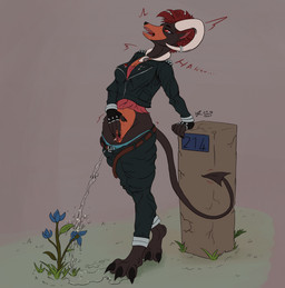 anthro biped black_body black_fur bodily_fluids bottomwear bottomwear_down breasts casual_urination claws clear_urine cleavage clothed clothing digitigrade female female_anthro female_peeing finger_claws fingerless_gloves fur genital_fluids genitals gloves hair handwear horn humanoid_genitalia humanoid_vulva mohawk orange_body orange_fur outside panties panties_down pants pants_down partially_clothed peeing peeing_on_ground pokemorph red_eyes red_hair solo spade_tail spread_vulva spreading standing standing_pee tail toe_claws underwear underwear_down urine urine_on_ground urine_stream vulva watersports valrionwrites nintendo pokemon generation_2_pokemon houndoom pokemon_(species) 2025 digital_media_(artwork) hi_res