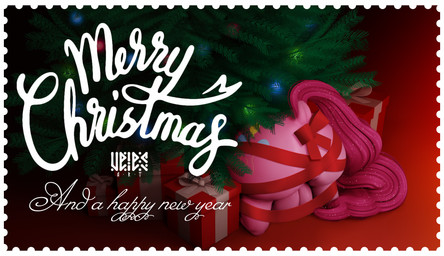 butt female feral holidays merry_christmas solo velesart friendship_is_magic hasbro my_little_pony new_year pinkie_pie_(mlp) equid equine horse mammal pony hi_res