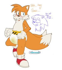 anthro blush bodily_fluids diaper duo embarrassed fur genital_fluids male male/male orange_body orange_fur peeing slightly_chubby unclean_diaper urine used_diaper wet_diaper wetting possumkiddo sega sonic_the_hedgehog_(series) miles_prower sonic_the_hedgehog canid canine fox mammal absurd_res hi_res